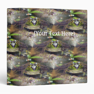 Cute Bullfrog Face Nature Pattern Personalized Binder