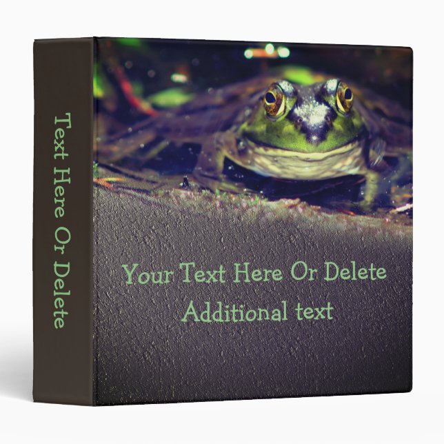 Cute Bullfrog Nature Personalized Binder (Front/Spine)