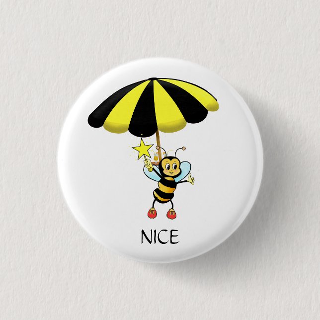 Cute Bumble Bee 1 Inch Round Button (Front)