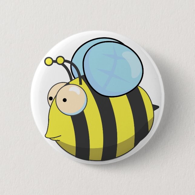 Cute bumble bee 2 inch round button (Front)