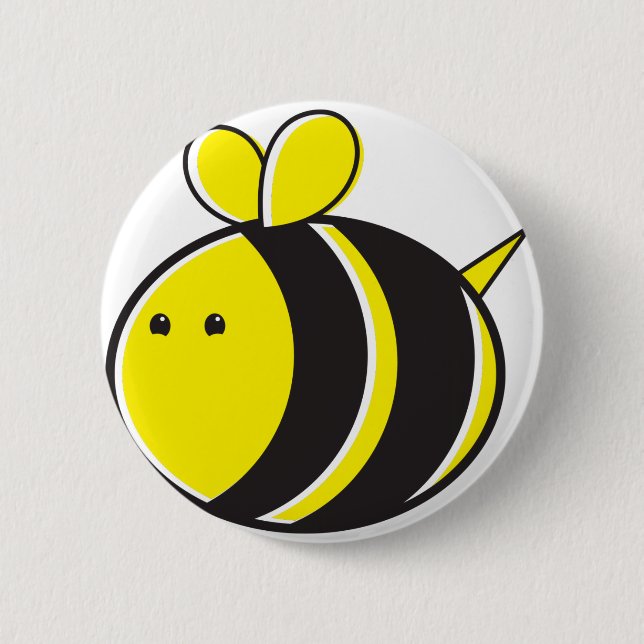 Cute bumble bee 2 inch round button (Front)