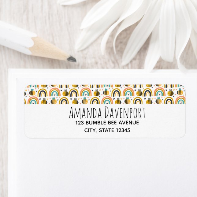 Cute Bumble Bee and Rainbows Pattern (Insitu)