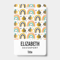 Cute Bumble Bee and Rainbows Pattern