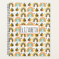 Cute Bumble Bee and Rainbows Pattern