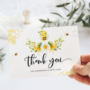 Cute bumble bee baby shower thank you card