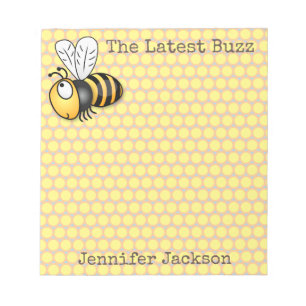 Cute bumble bee cartoon illustration notepad