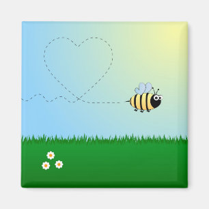 Cute bumble bee cartoon magnet