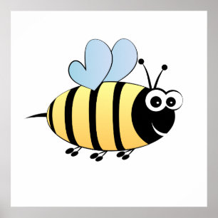 Cute bumble bee cartoon poster