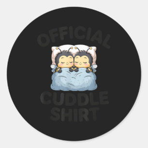 Cute Bumble Bee Couple Cuddle  Classic Round Sticker