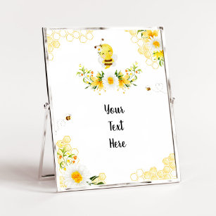Cute Bumble bee Custom text Poster