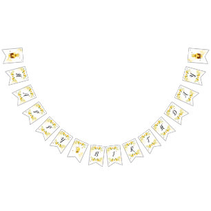 Cute bumble bee Happy birthday Bunting Flags