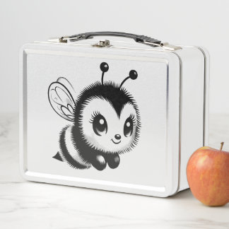 Cute Bumble Bee Metal Lunch Box