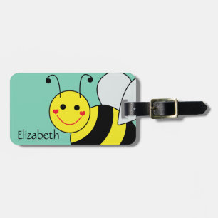 Cute Bumble Bee Name and Address Luggage Tag