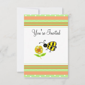 Cute Bumble Bee Party Invitation