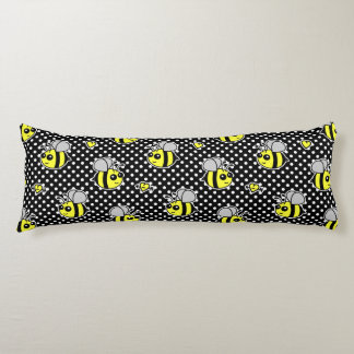 Cute Bumble Bee Pattern Black Body Pillow