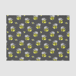 Cute Bumble Bee Pattern Black Tissue Paper