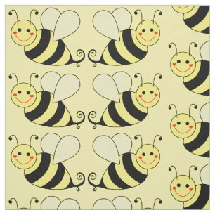 Cute Bumble Bee Pattern v3 Fabric