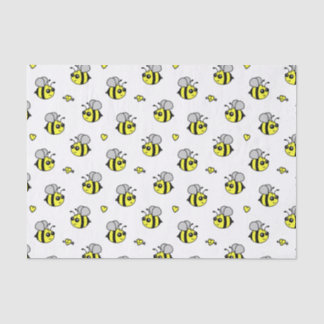 Cute Bumble Bee Pattern White Tissue Paper