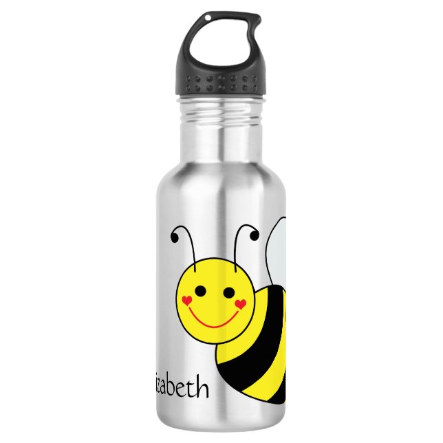 Cute Bumble Bee Personalized 532 Ml Water Bottle (Front)