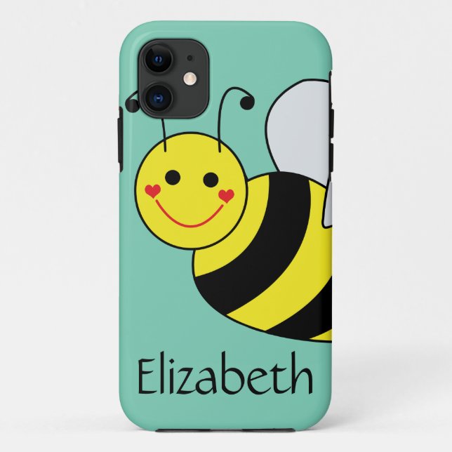 Cute Bumble Bee Personalized Case-Mate iPhone Case (Back)