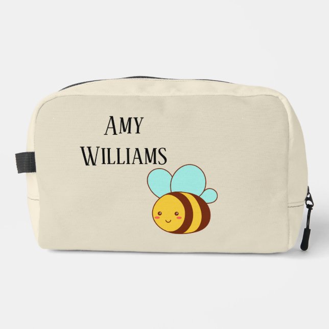 Cute bumble bee personalized  dopp kit (Front)