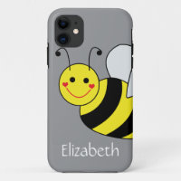 Cute Bumble Bee Personalized Grey