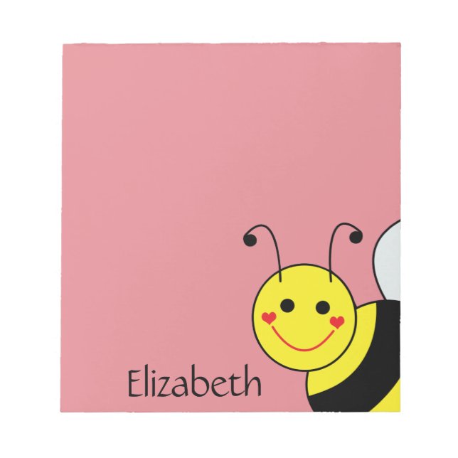 Cute Bumble Bee Personalized Notepad (Front)