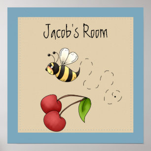 Cute Bumble Bee Personalized Poster