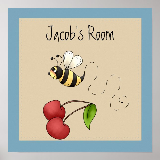 Cute Bumble Bee Personalized Poster (Front)