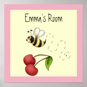 Cute Bumble Bee Personalized Poster