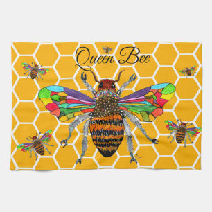 Cute Bumble Bee Queen Bee Serviette de cuisine