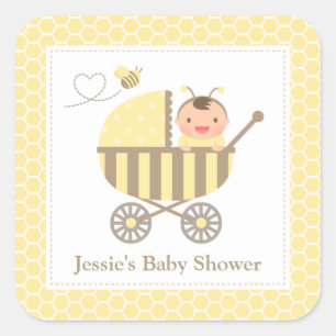 Cute Bumble Bee Stroller Baby showers Étiquettes