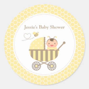 Cute Bumble Bee Stroller Baby showers Étiquettes