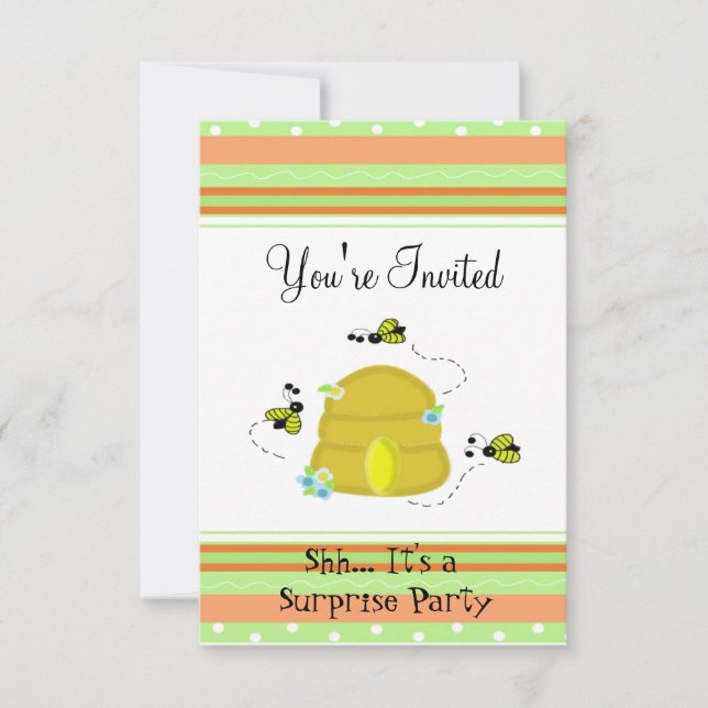 Cute Bumble Bee Surprise Party Invitation (Front)