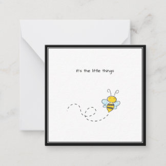 Cute Bumble Bee Thank You Mini Note Card