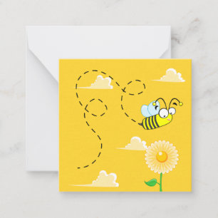 Cute Bumble Bee Thank You Mini Note Card
