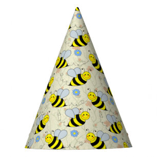 Cute Bumble Bee with Pattern Party Hat