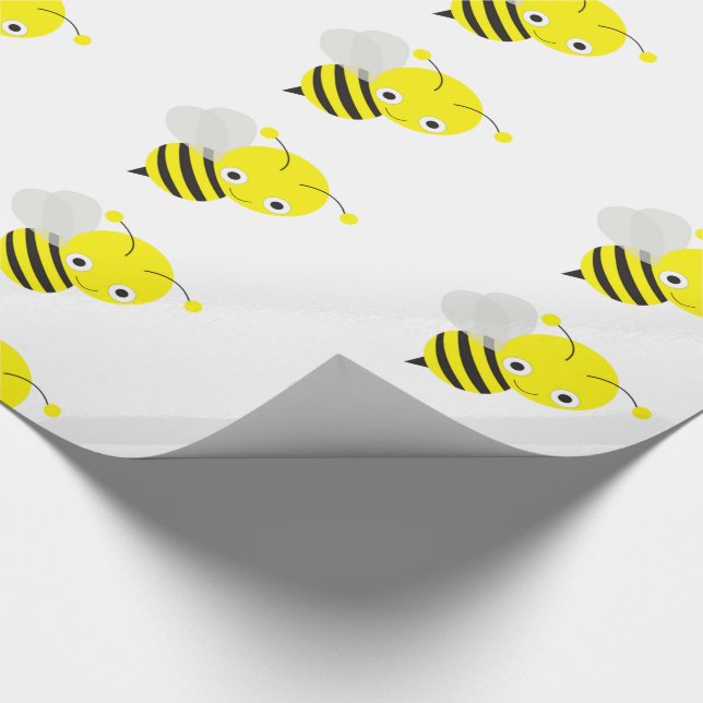 Cute Bumble Bee Wrapping Paper (Corner)