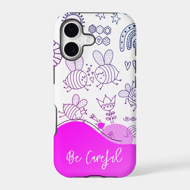 Cute Bumble bees  iPhone Case (Back)
