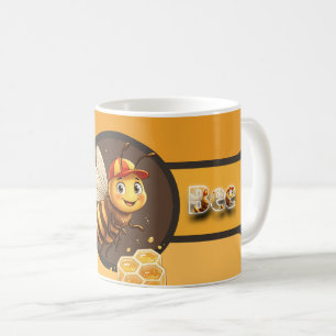 "Cute Bumblebee and Honeycomb Ceramic Coffee Mug" Mug