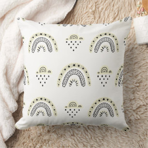Cute Bumblebee and Rainbow Nursery  Throw Pillow