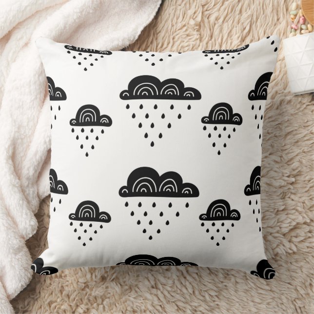 Cute Bumblebee and Rainbow Nursery  Throw Pillow (Blanket)