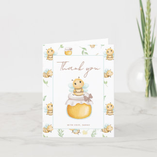 Cute Bumblebee Aquarelle Carte de remerciements do