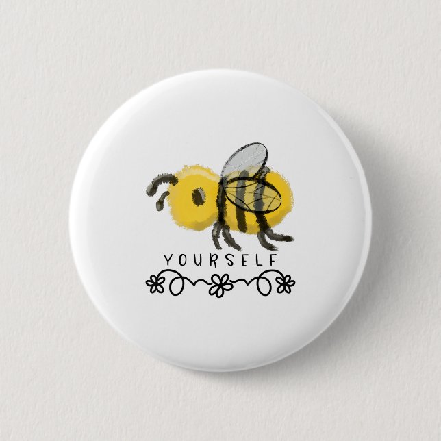 Cute Bumblebee Bee Yourself  2 Inch Round Button (Front)