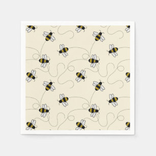 Cute Bumblebee Cartoon Cartoon Killer Bee Pattern Napkin