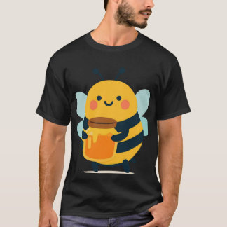 Cute Bumblebee Holding Honey Jar T-Shirt