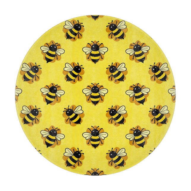 Cute Bumblebee Summer Pattern Cutting Board (Front)