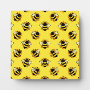 Cute Bumblebee Summer Pattern Plaque