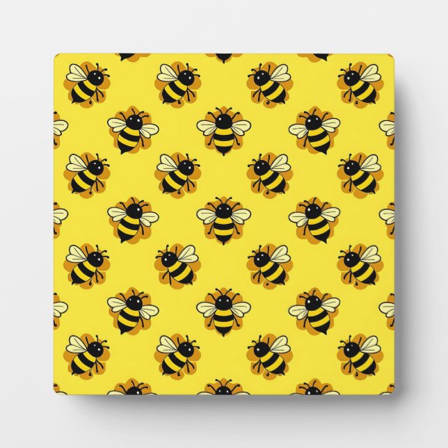 Cute Bumblebee Summer Pattern Plaque (Front)