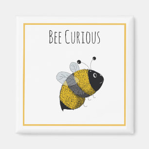 Cute Bumblebee Yellow and Black Bee Curious Magnet